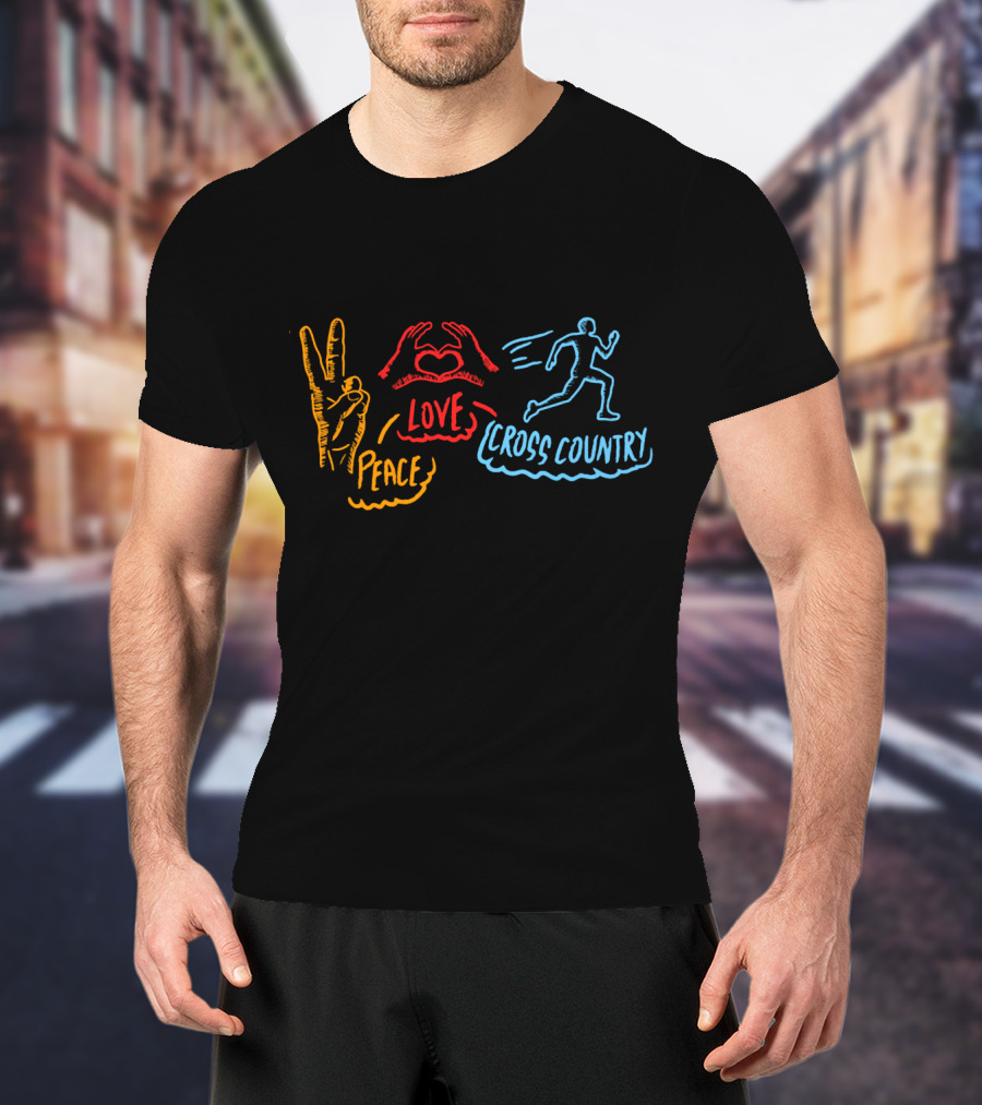 Peace Love Cross Country Running Runner CC XC T-Shirt