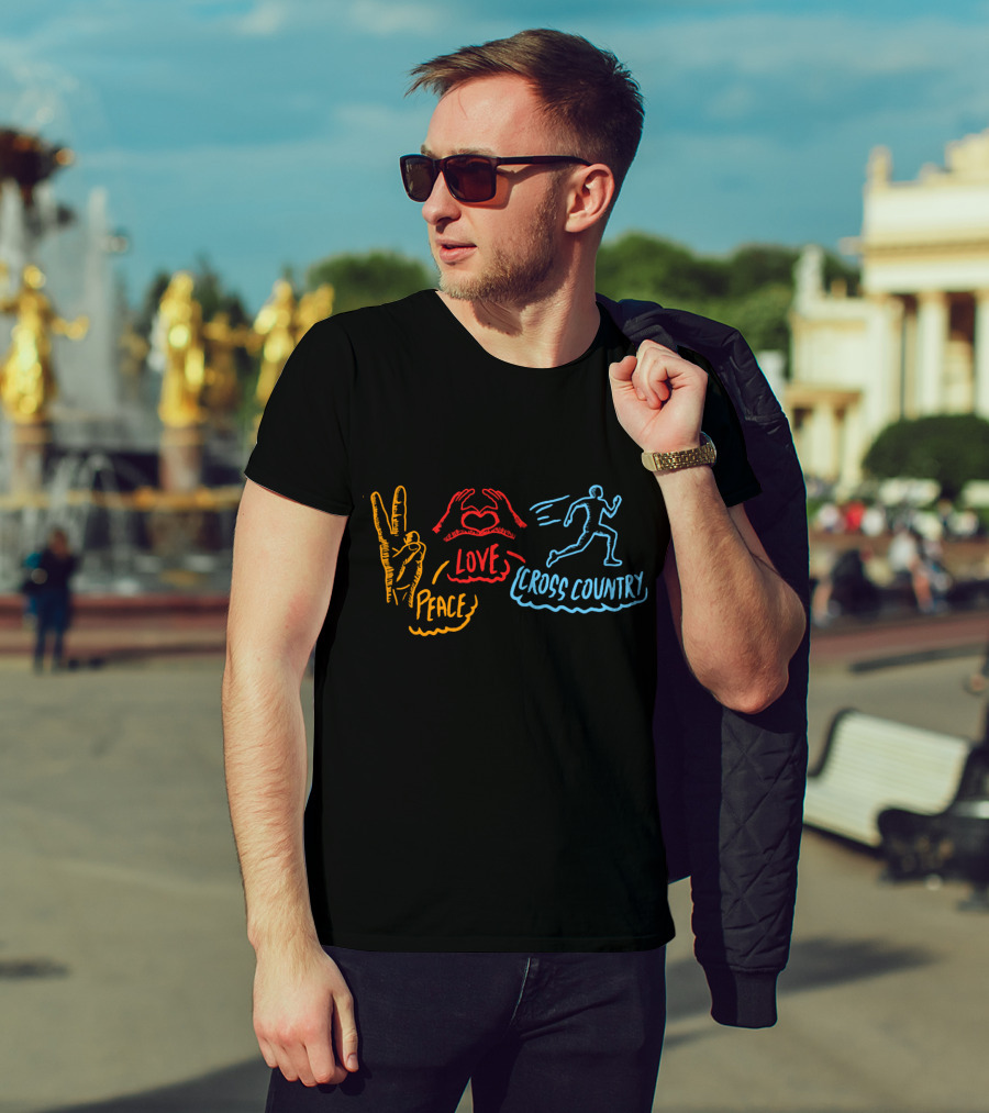 Peace Love Cross Country Running Runner CC XC T-Shirt