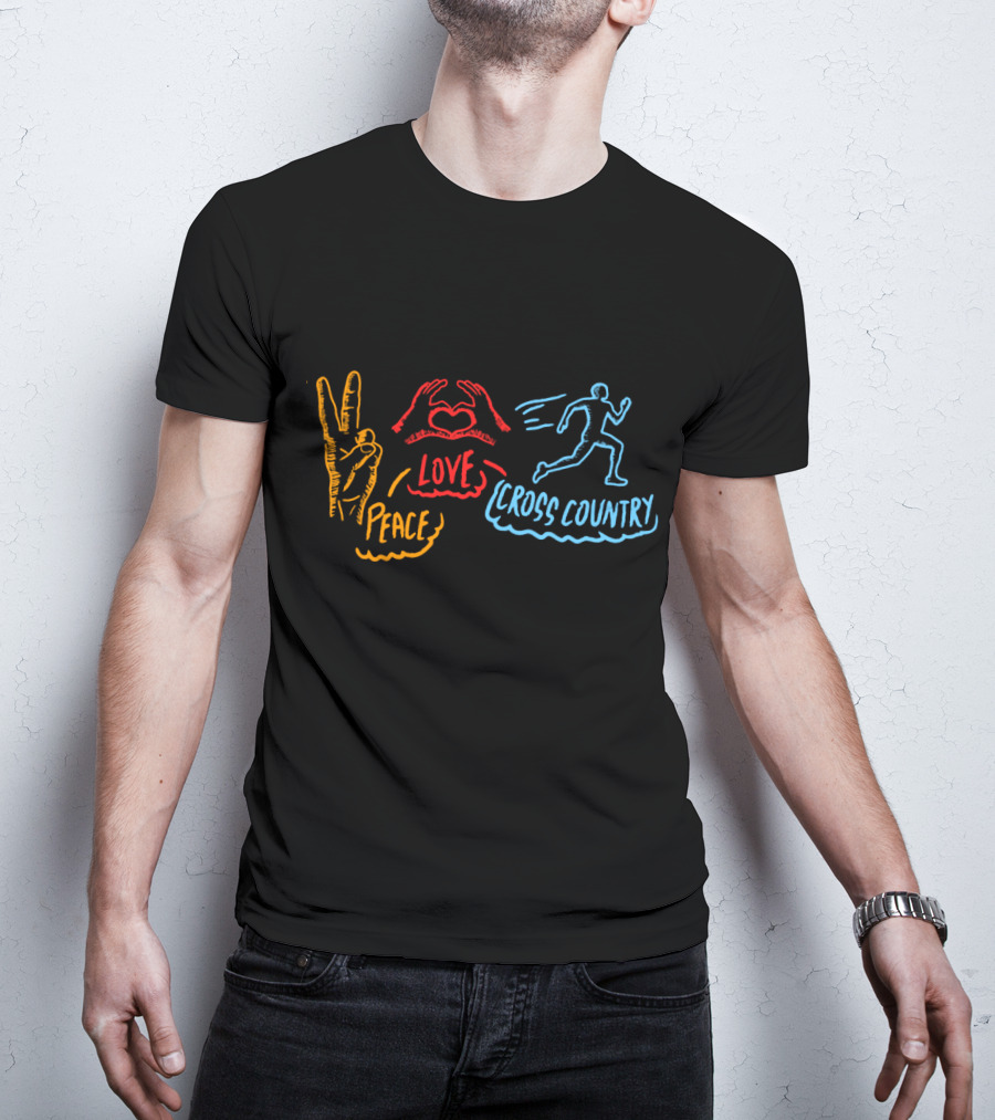 Peace Love Cross Country Running Runner CC XC T-Shirt
