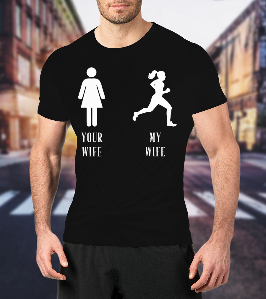 Your Wife My Wife Running Iconic Symbol Contrast T-Shirt