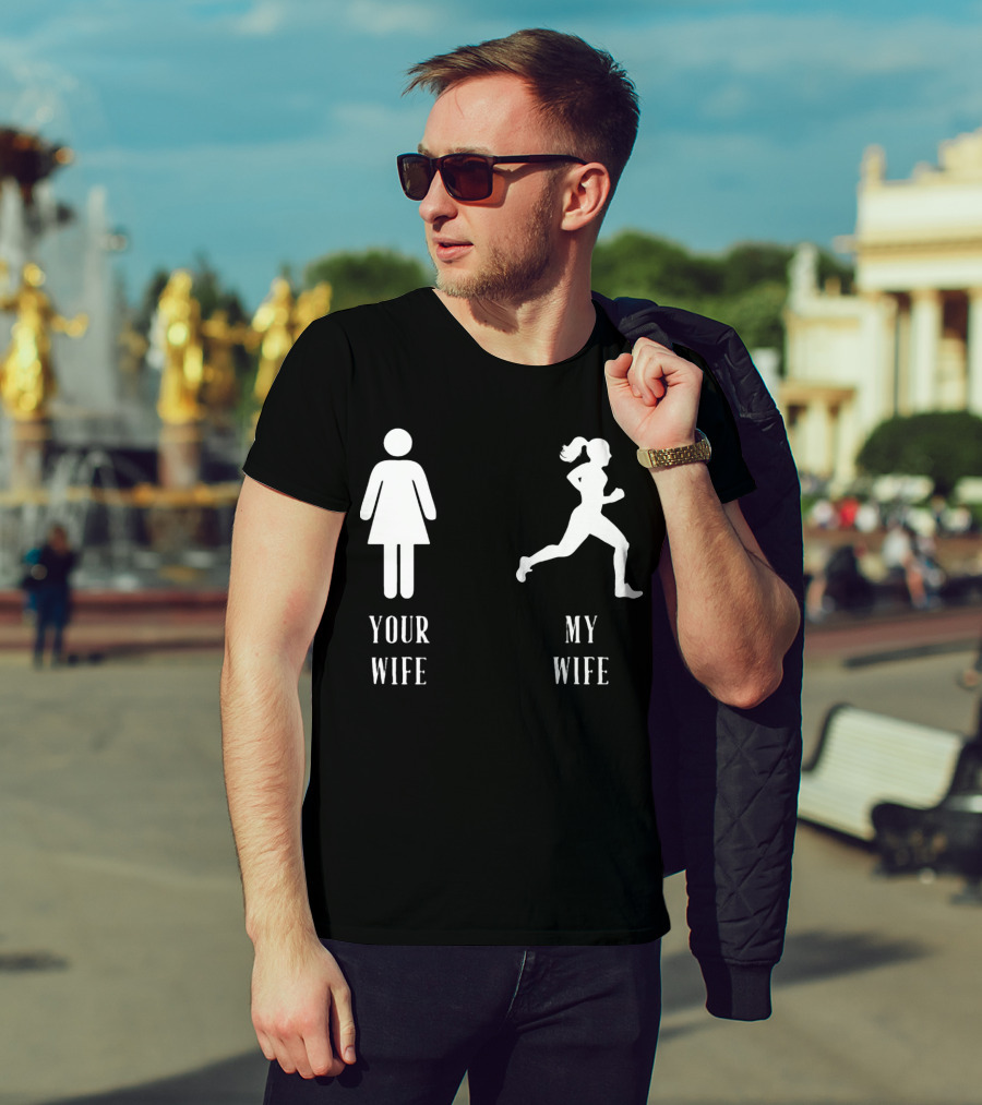 Your Wife My Wife Running Iconic Symbol Contrast T-Shirt