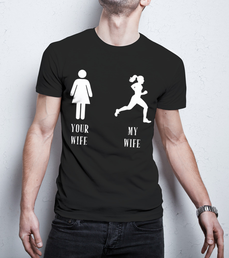 Your Wife My Wife Running Iconic Symbol Contrast T-Shirt
