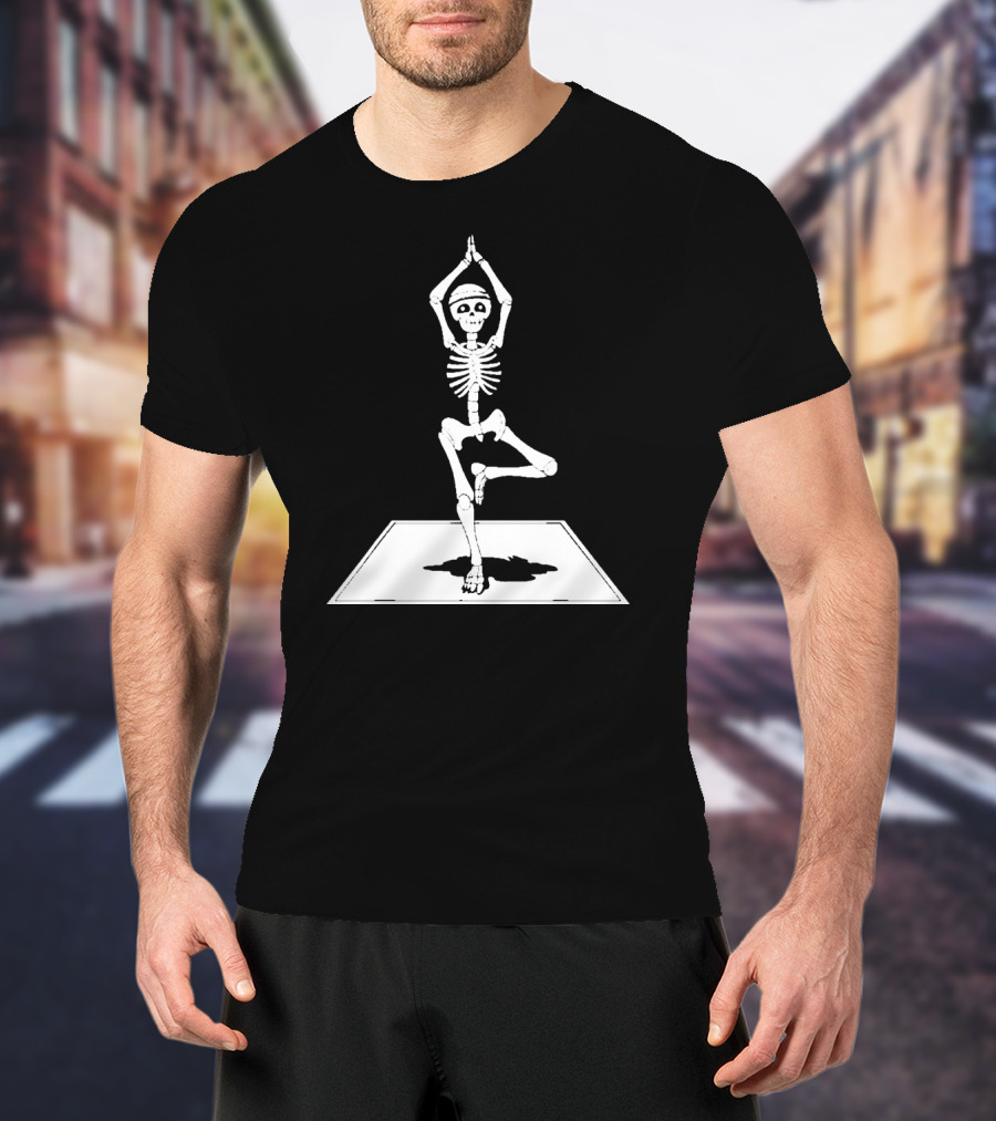 Zen Skeleton Yoga Workout Poses Scary T-Shirt