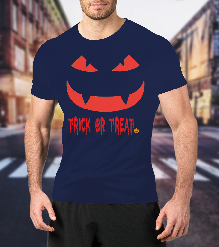 HALLOWEEN Trick Or Treat Jack-o'-Lantern Face T-Shirt