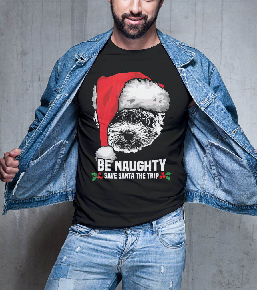 Be Naughty Save Santa The Trip Maltese Dog Christmas Humor T-Shirt