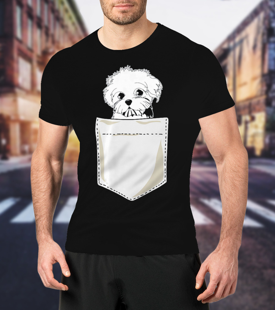 Best For Christmas Maltese Dog In Pocket T-Shirt