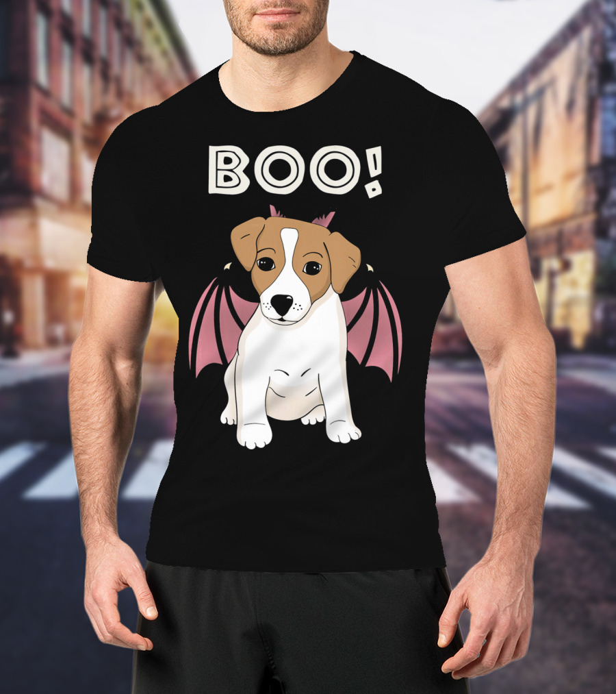 BOO Jack Russell Terrier With Bat Wings T-Shirt