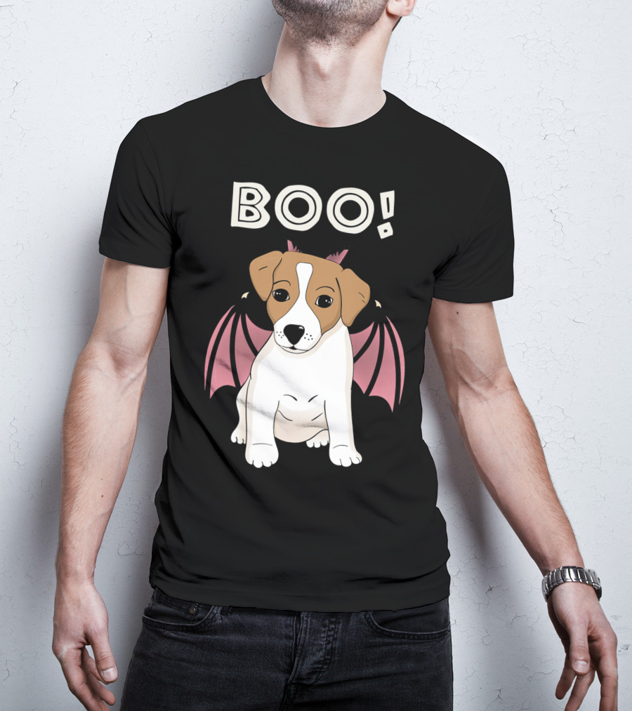 BOO Jack Russell Terrier With Bat Wings T-Shirt