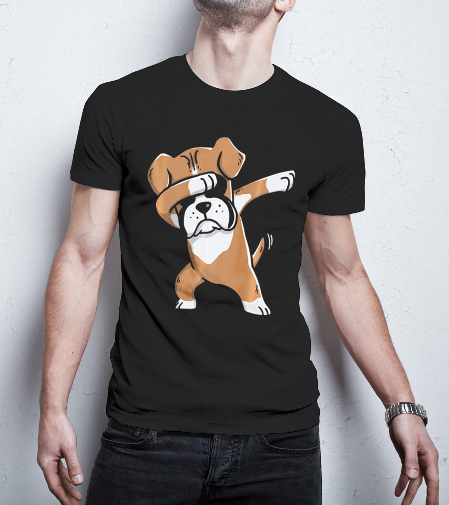Kids Funny Dabbing Boxer Dog T-Shirt