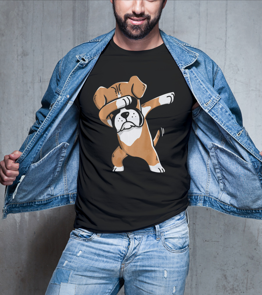 Kids Funny Dabbing Boxer Dog T-Shirt