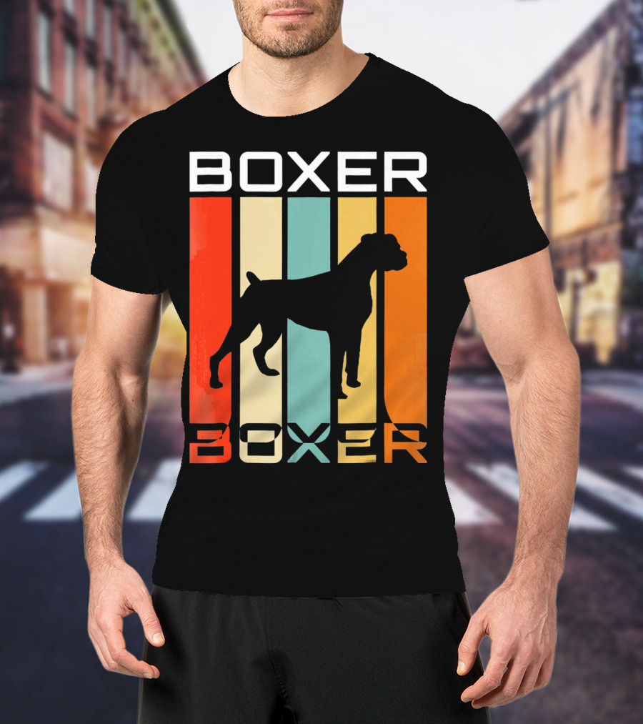 Boxer Dog Retro 70s Vintage Boxer T-Shirt