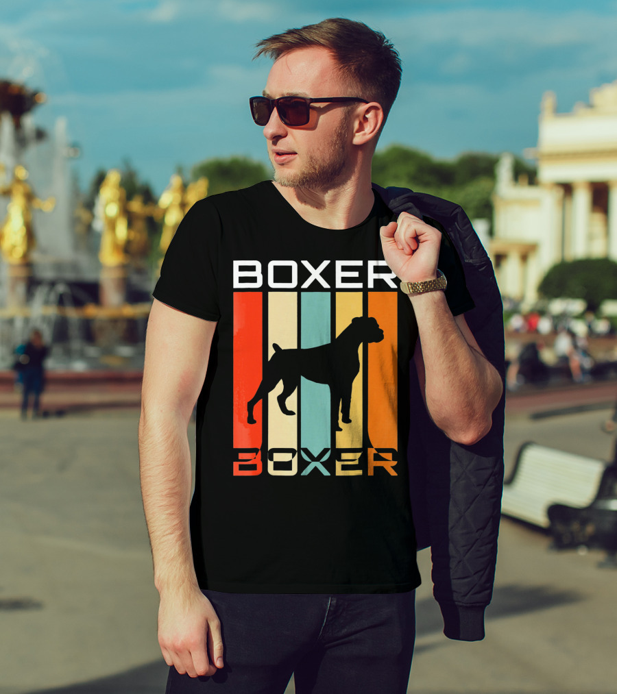 Boxer Dog Retro 70s Vintage Boxer T-Shirt
