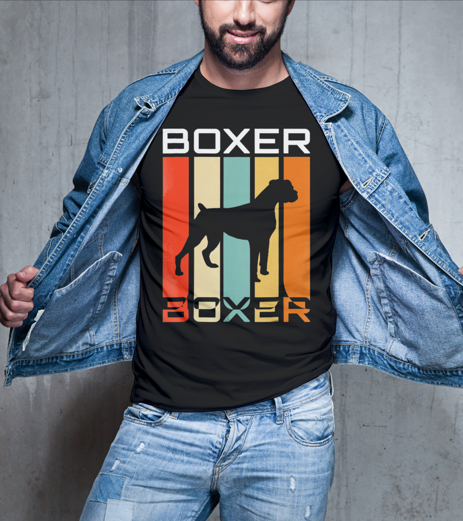 Boxer Dog Retro 70s Vintage Boxer T-Shirt