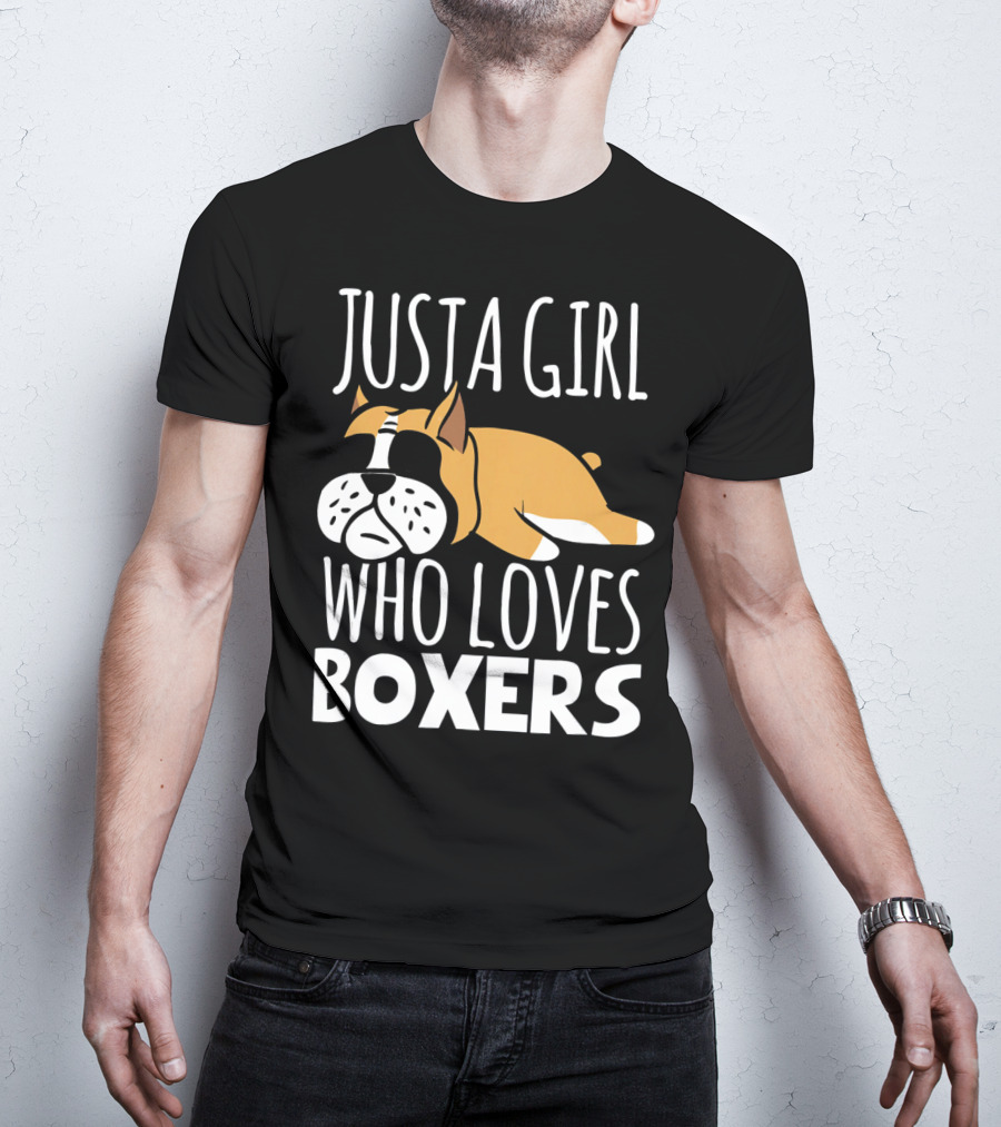 Just A Girl Who Loves Boxers Bulldog T-Shirt
