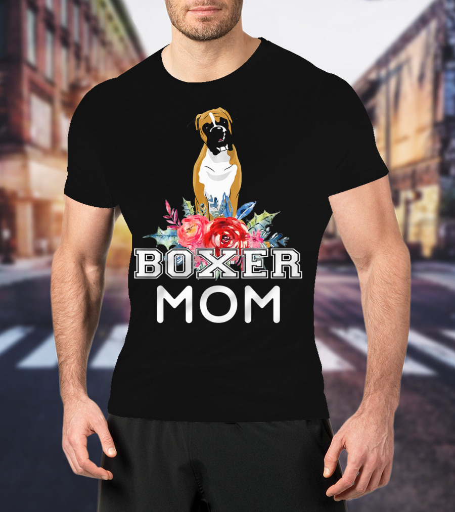 Boxer Mom Floral T-Shirt