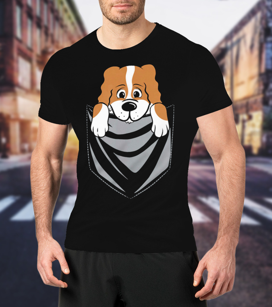 Cavalier King Charles Spaniel Cartoon Pocket Pup T-Shirt