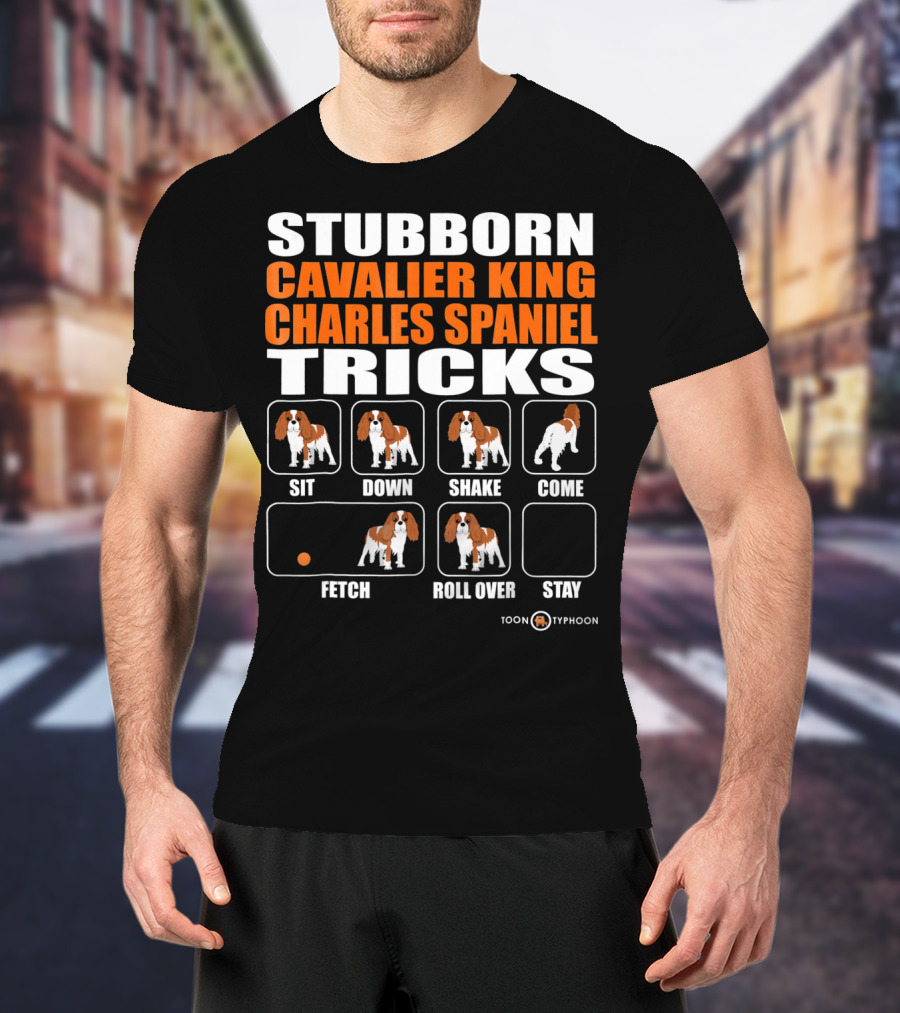 Stubborn Cavalier King Charles Spaniel Tricks Sit Down Shake Come Fetch Roll Over Stay T-Shirt