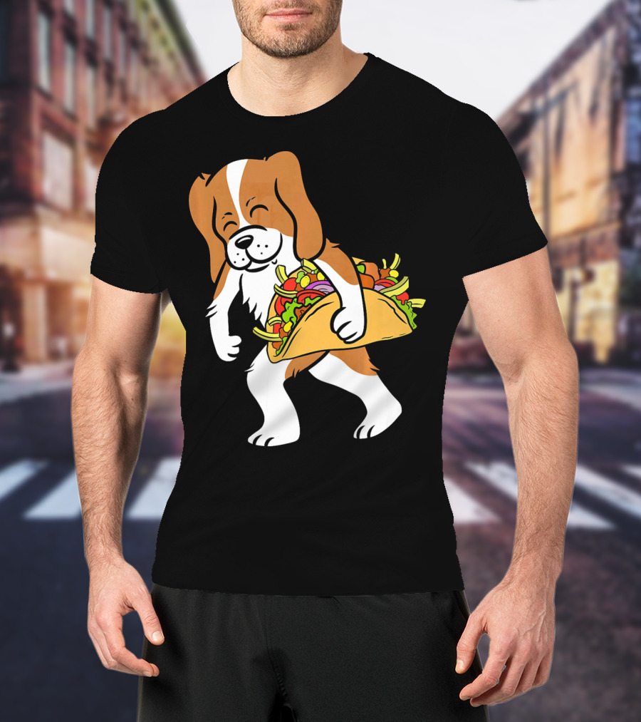 Cavalier King Charles Spaniel Carrying Taco With Vegetables T-Shirt