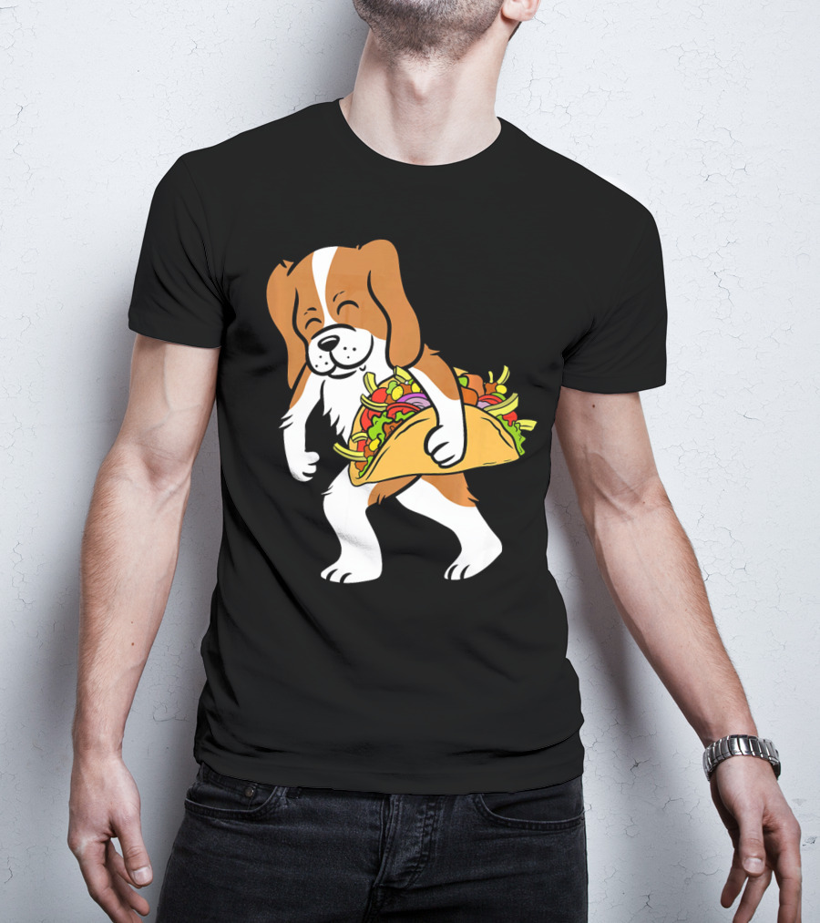 Cavalier King Charles Spaniel Carrying Taco With Vegetables T-Shirt