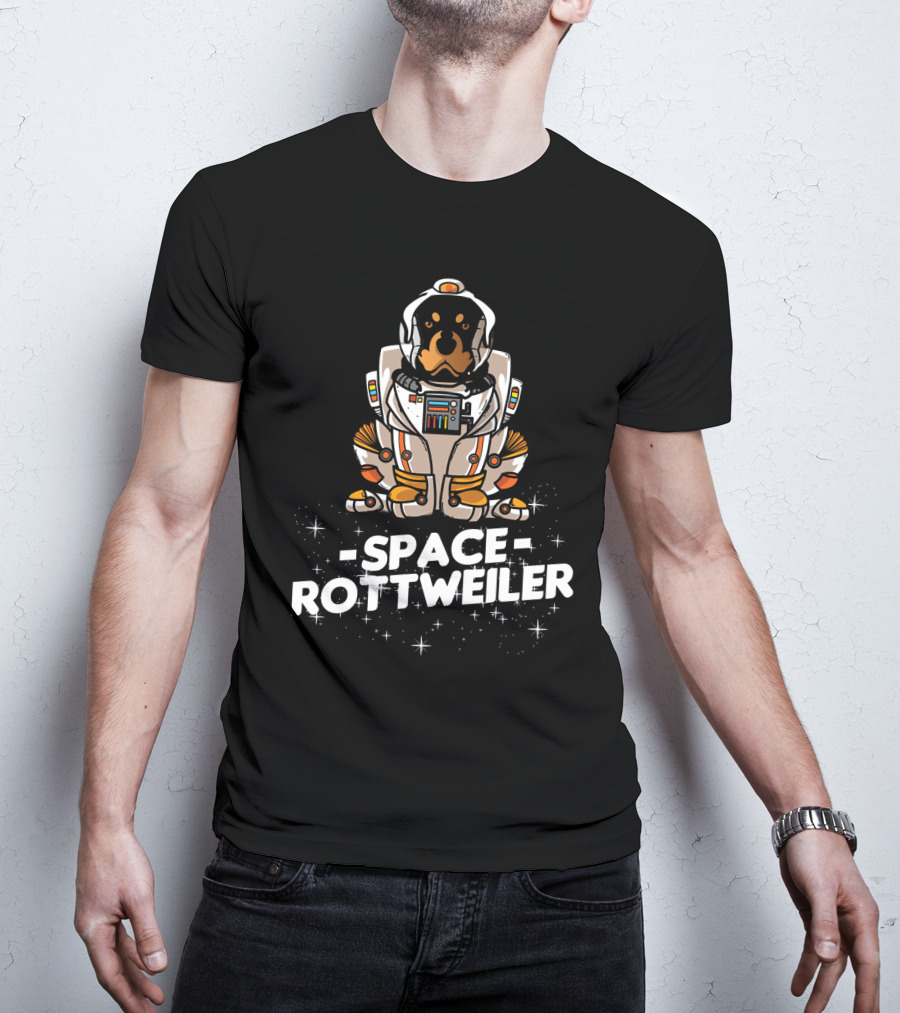 Space Rottweiler Astronaut Suit Christmas Dog T-Shirt