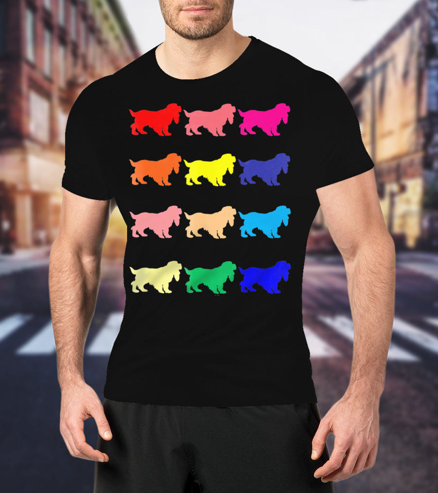 Cocker Spaniel Dog Lovers Multicolored Pop T-Shirt