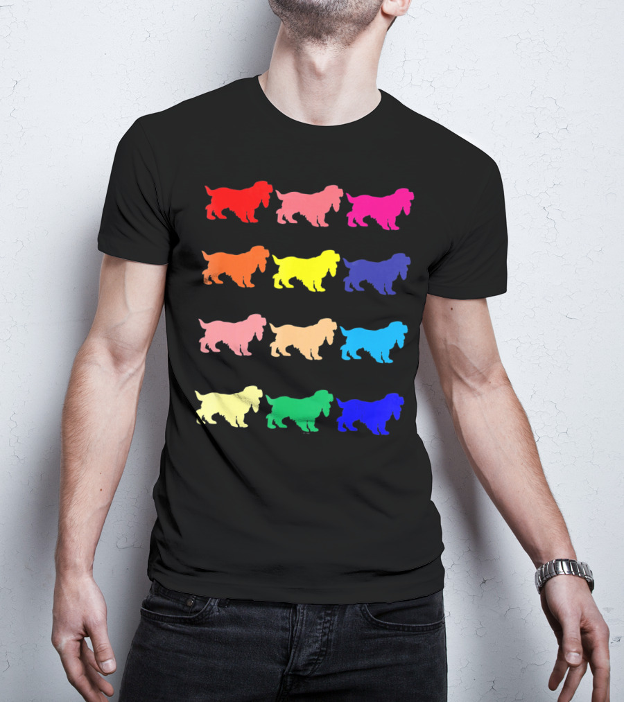 Cocker Spaniel Dog Lovers Multicolored Pop T-Shirt