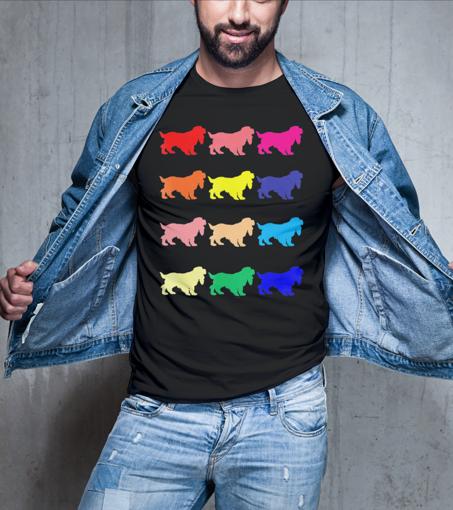 Cocker Spaniel Dog Lovers Multicolored Pop T-Shirt