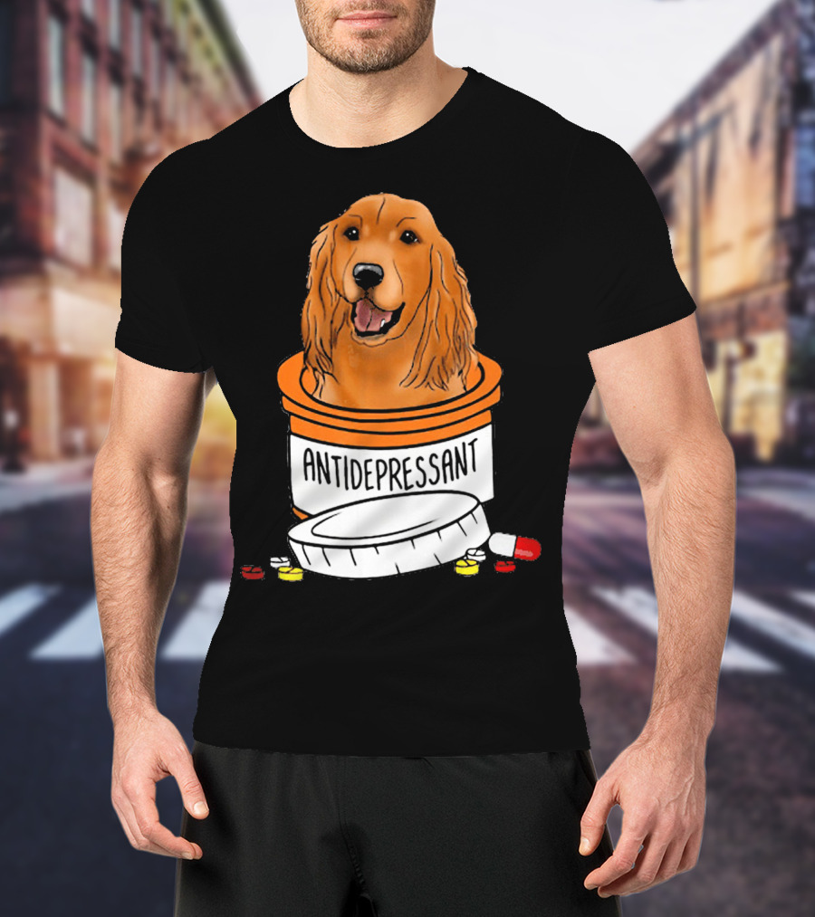 Cocker Spaniel Antidepressant Medicine In Pill Bottle T-Shirt