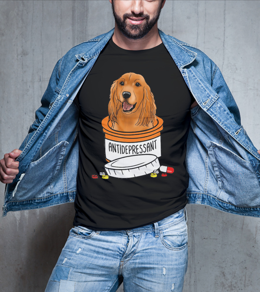 Cocker Spaniel Antidepressant Medicine In Pill Bottle T-Shirt