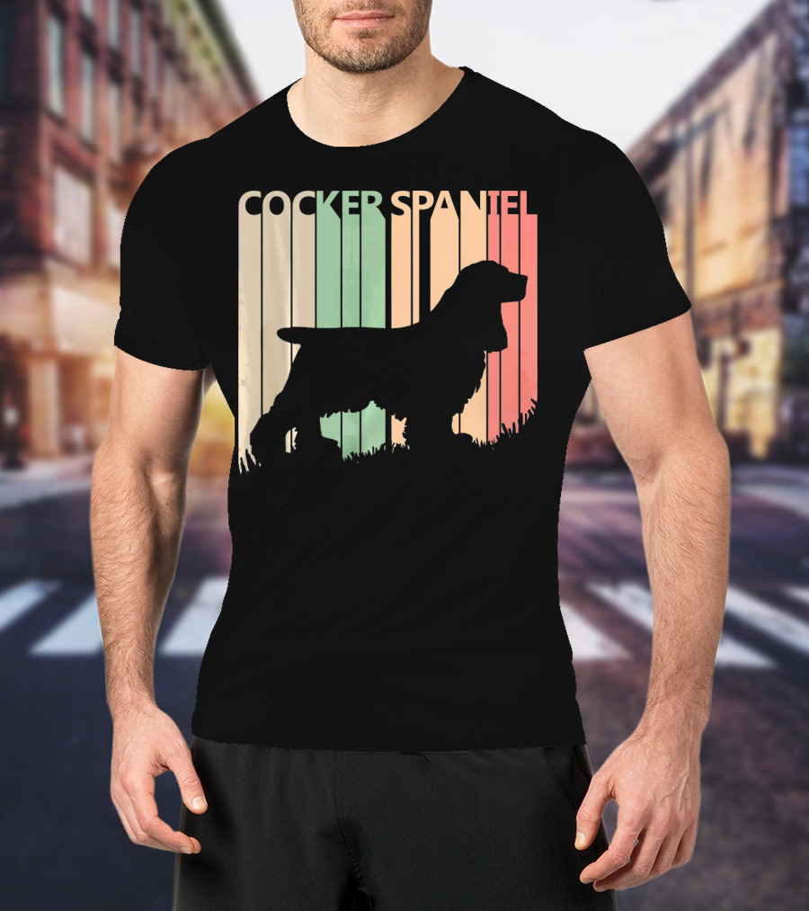 Cocker Spaniel Vintage Silhouette Valentine's Day T-Shirt