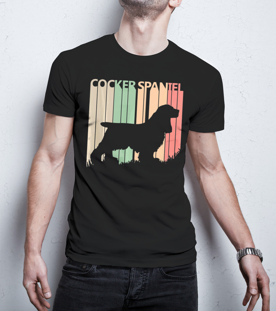 Cocker Spaniel Vintage Silhouette Valentine's Day T-Shirt
