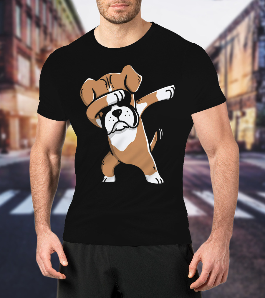 Dab Boxer Dog Hooded Boxer Dab Pose Dog T-Shirt