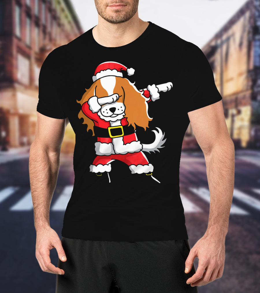 Santa Dabbing Cavalier King Charles Spaniel T-Shirt
