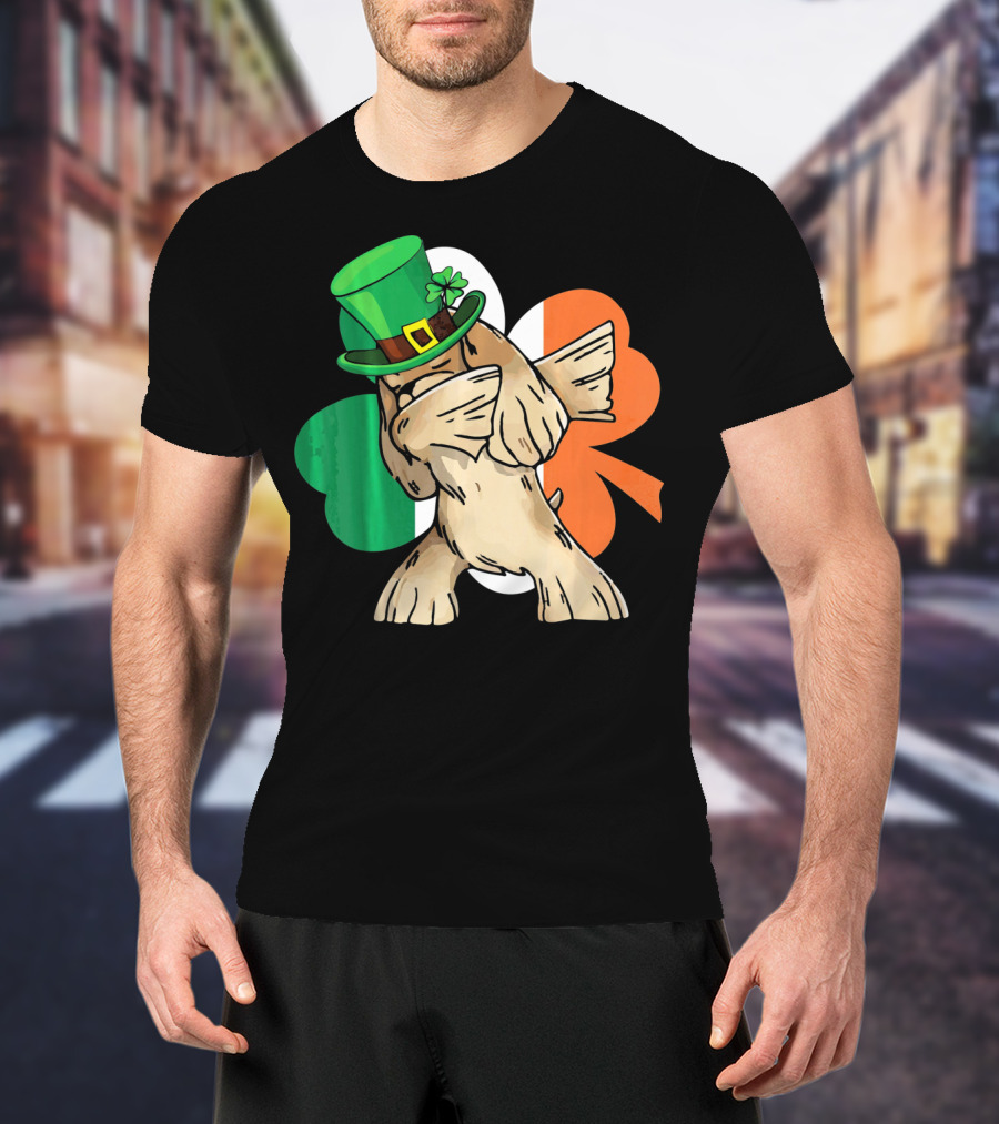 Dabbing Cocker Spaniel Irish Flag Shamrock St. Patrick's Day T-Shirt