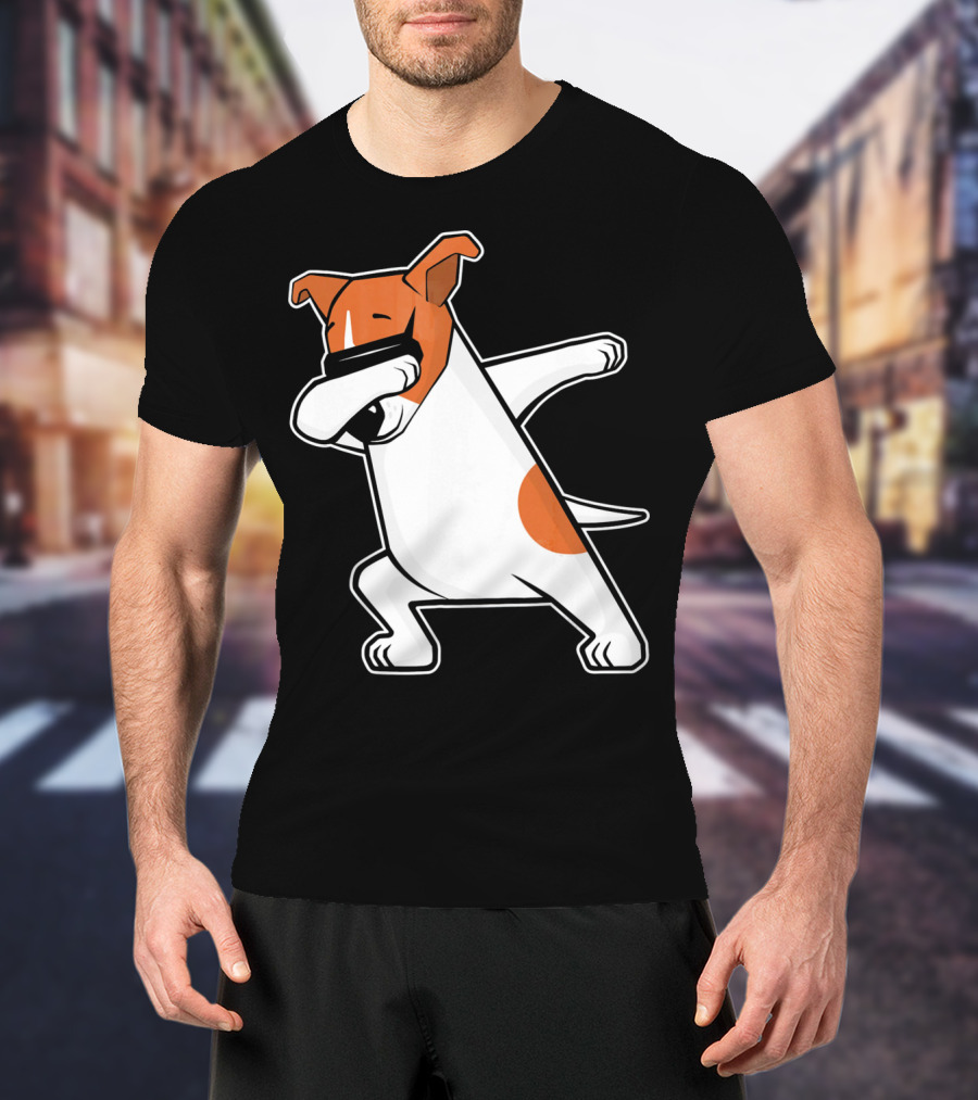 Jack Russell Dog Doing The Dab Dance Funny Cute T-Shirt