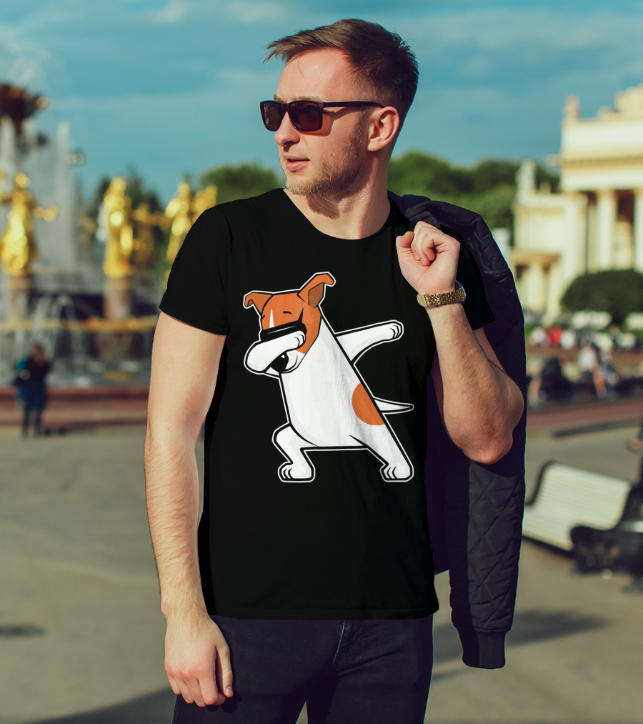 Jack Russell Dog Doing The Dab Dance Funny Cute T-Shirt