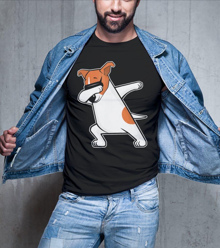 Jack Russell Dog Doing The Dab Dance Funny Cute T-Shirt