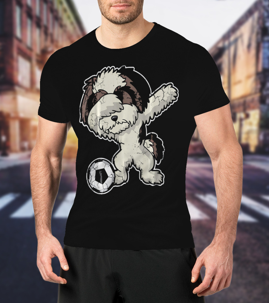 Dabbing Shih Tzu Soccer Dog With Ball T-Shirt