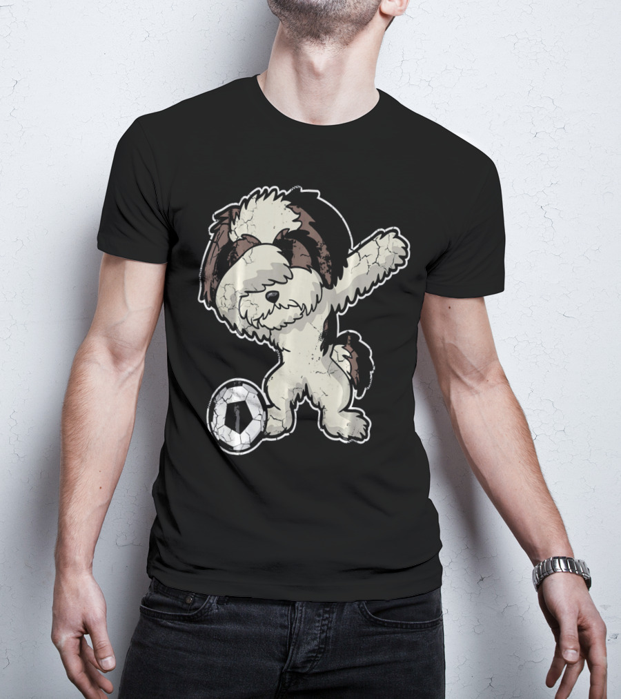 Dabbing Shih Tzu Soccer Dog With Ball T-Shirt