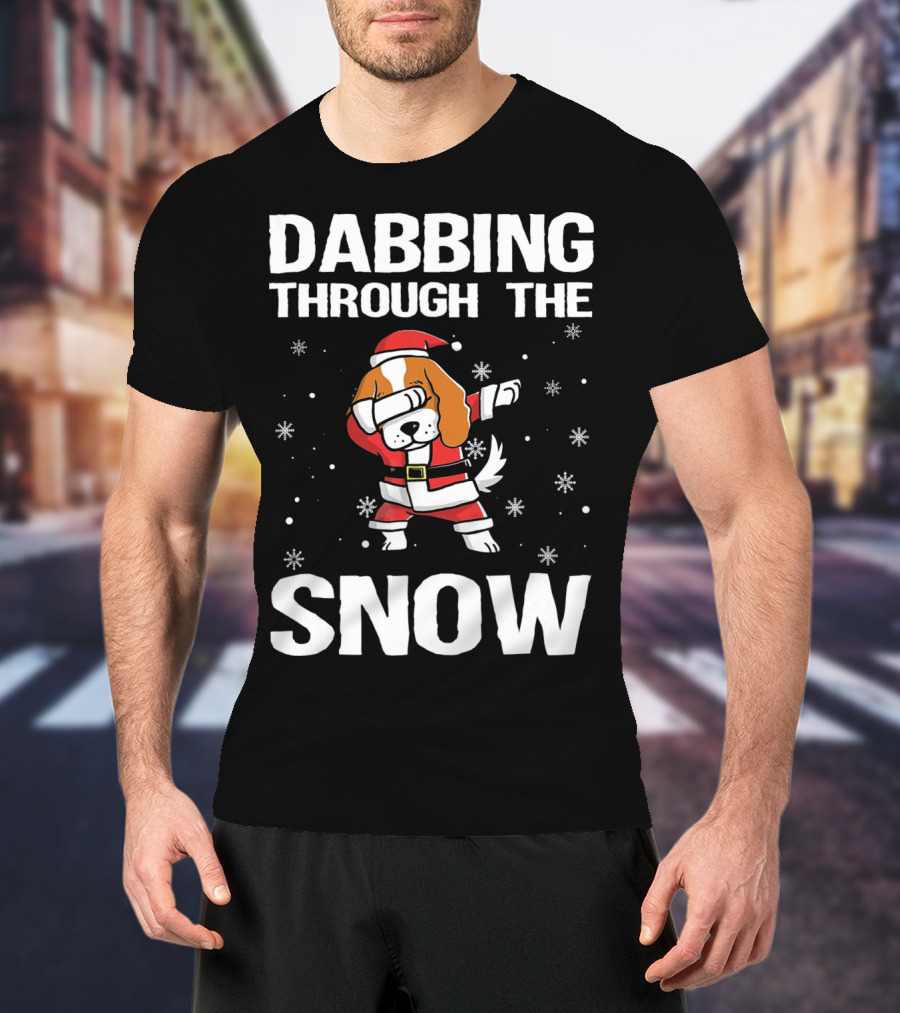 Dabbing Through The Snow Cavalier King Santa Dance T-Shirt