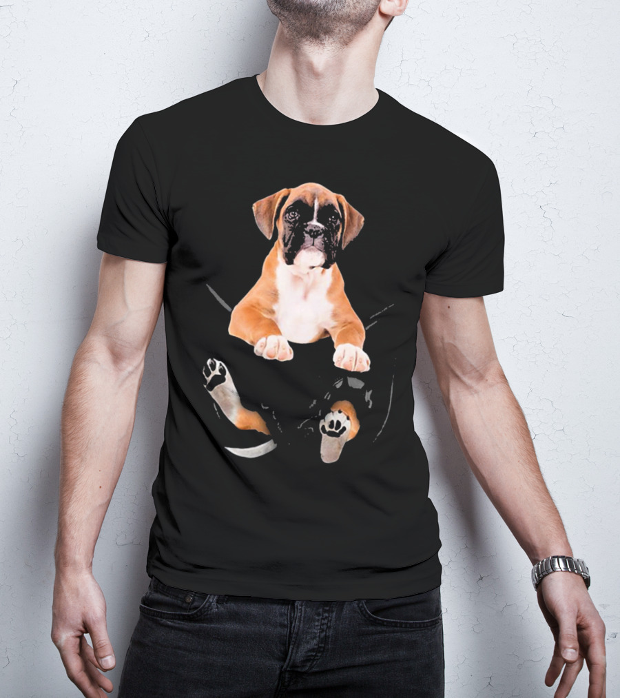 Dog In Your Punctured Pocket Boxer Lover Iconic Puppy T-Shirt