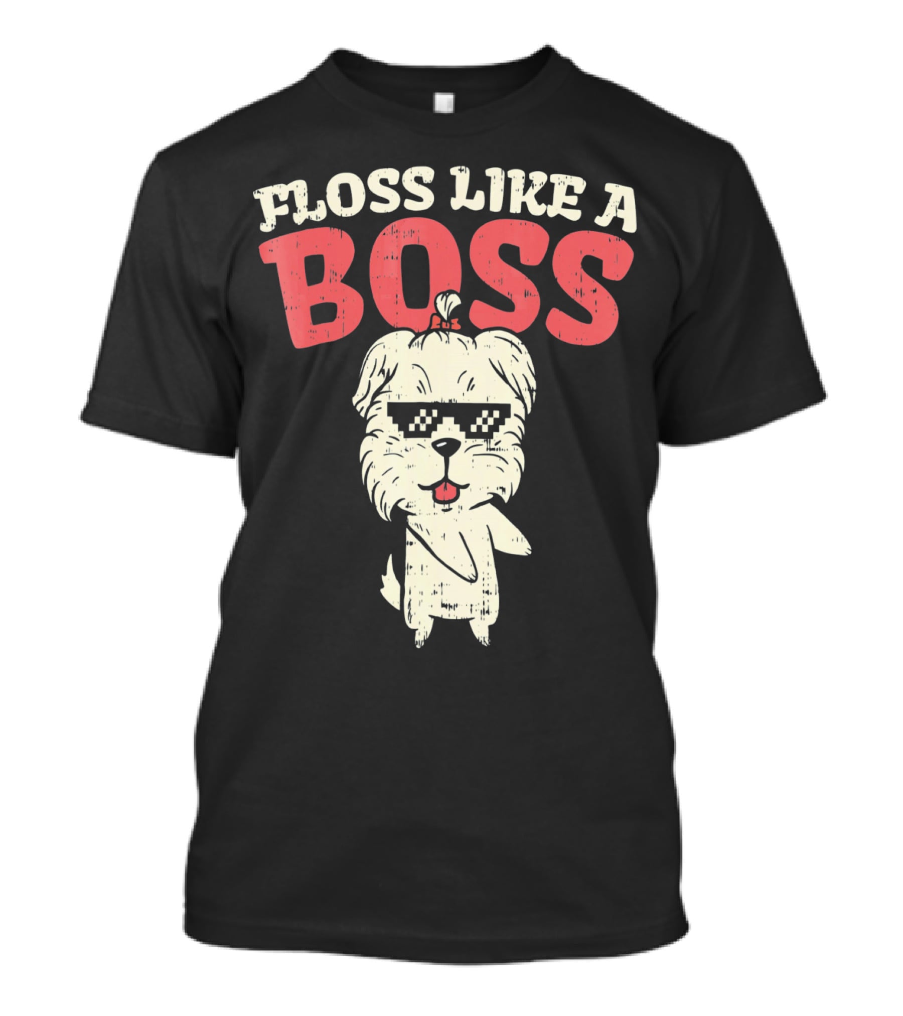 Floss Like A Boss Dance Flossing Shih Tzu With Sunglasses T-Shirt
