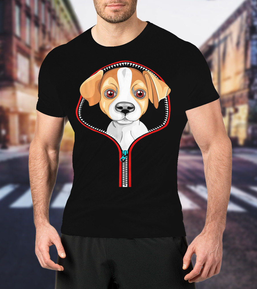 Funny Jack Russell Puppy In Zipper T-Shirt