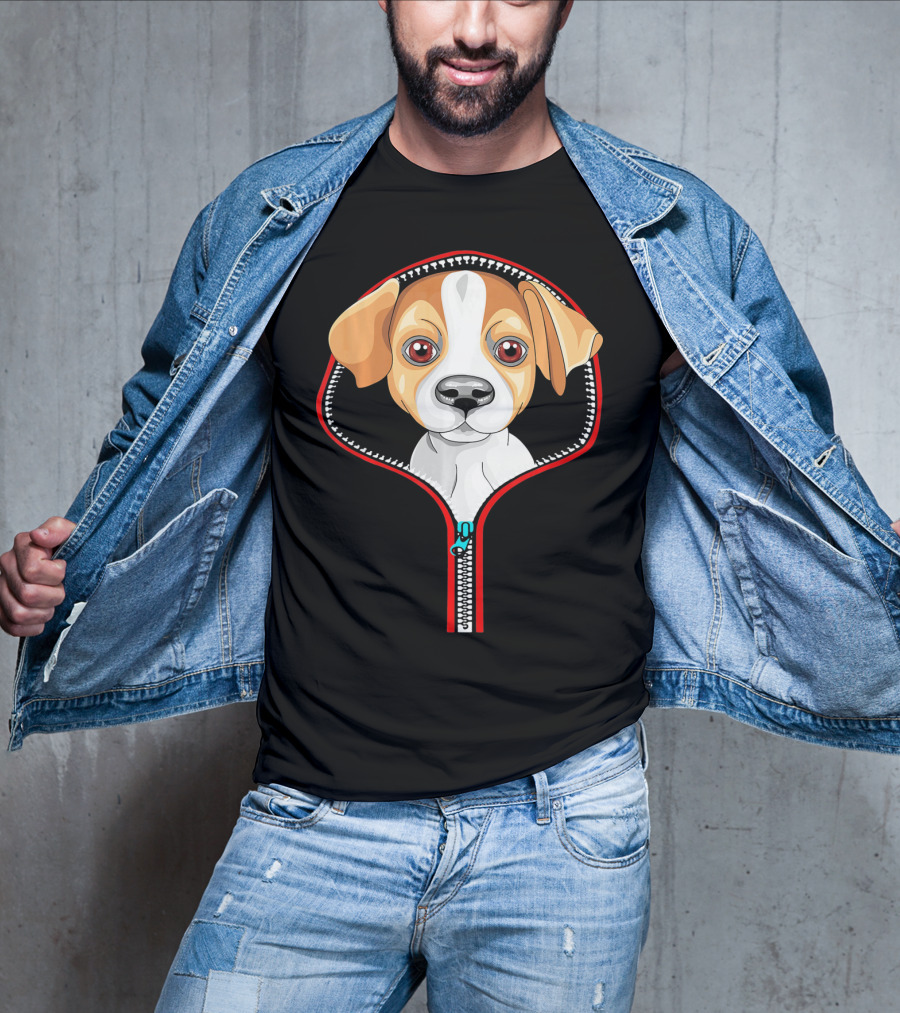 Funny Jack Russell Puppy In Zipper T-Shirt