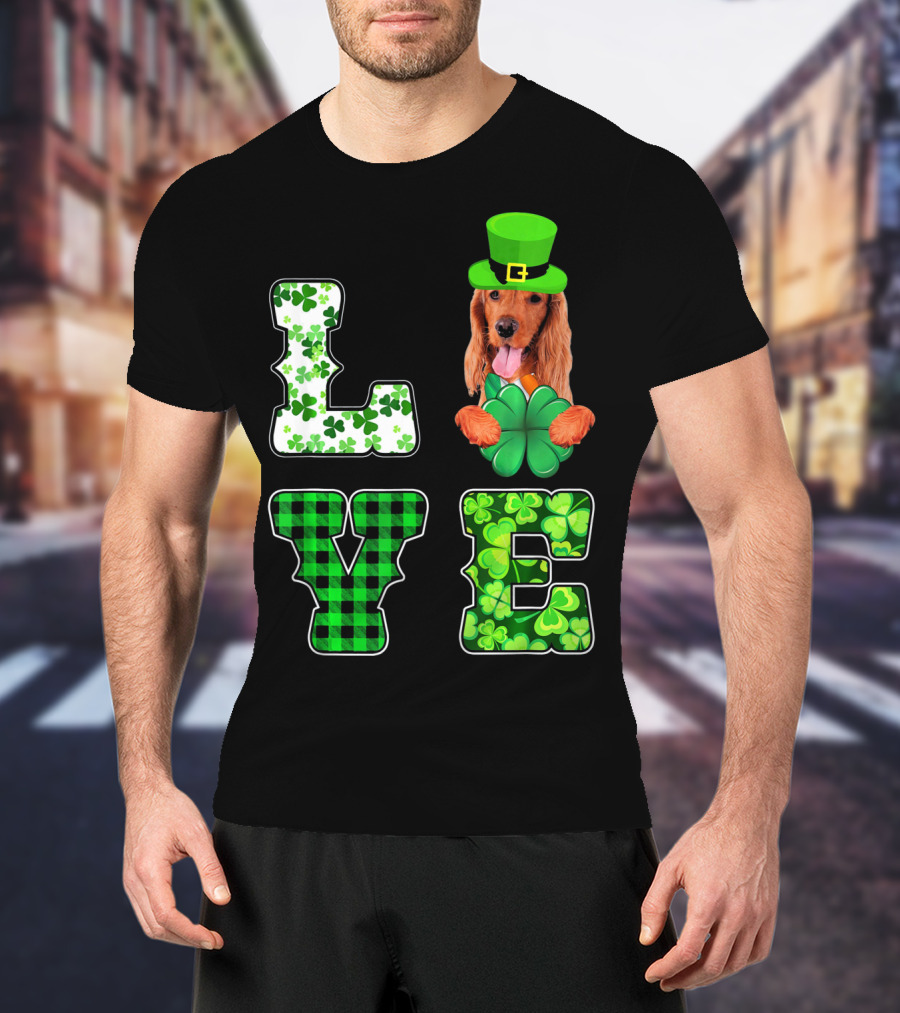 LOVE Funny St Patricks Day Cocker Spaniel Lover T-Shirt