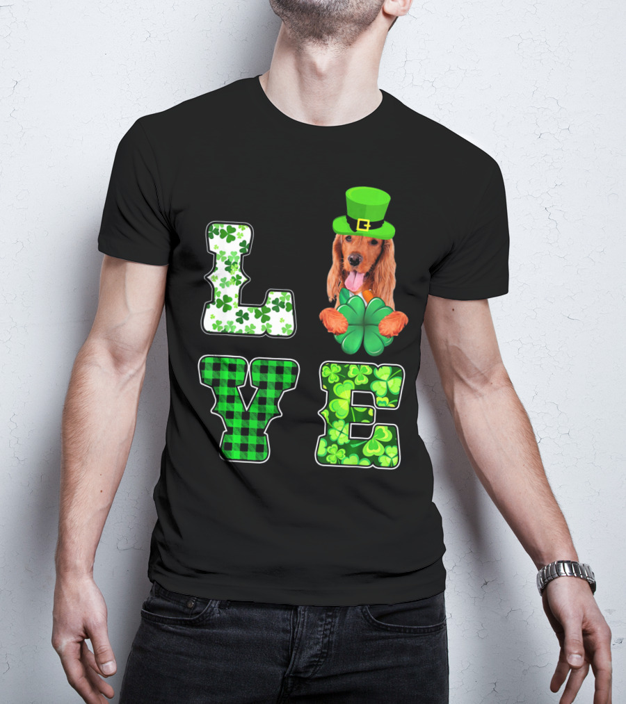 LOVE Funny St Patricks Day Cocker Spaniel Lover T-Shirt
