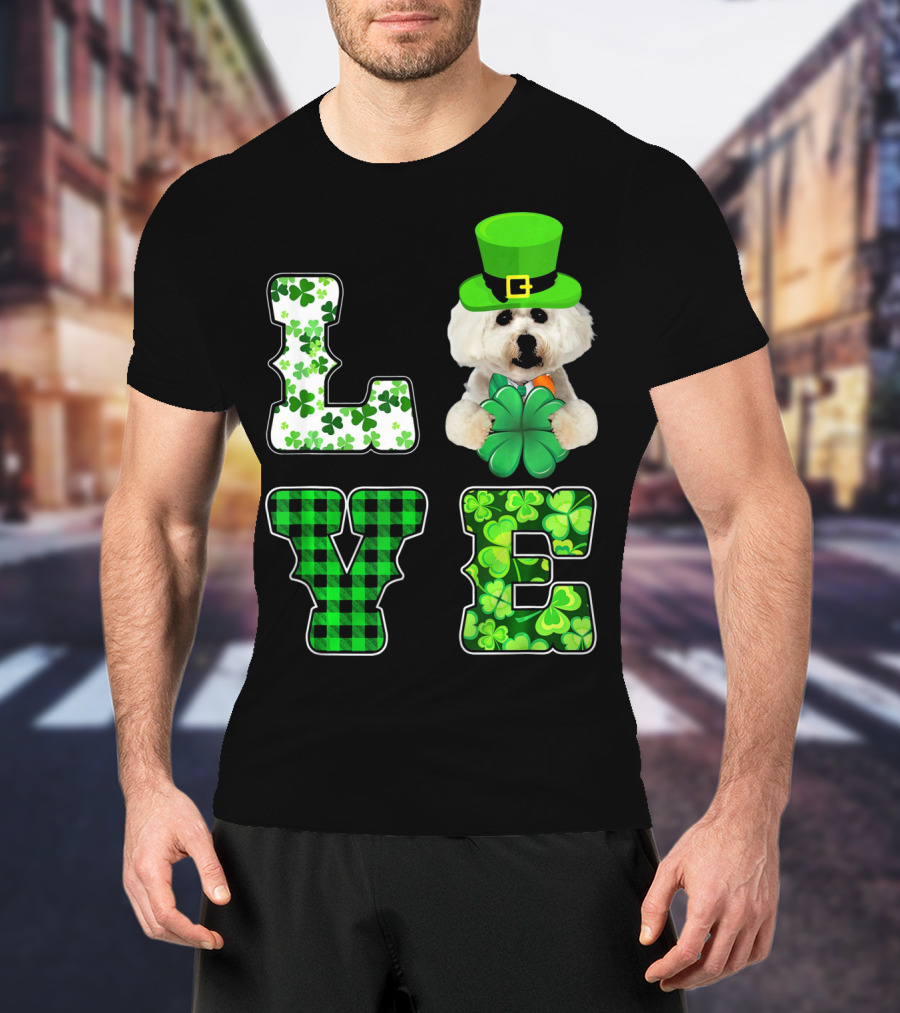 Funny St Patricks Day Maltese Love Shamrock Clovers T-Shirt
