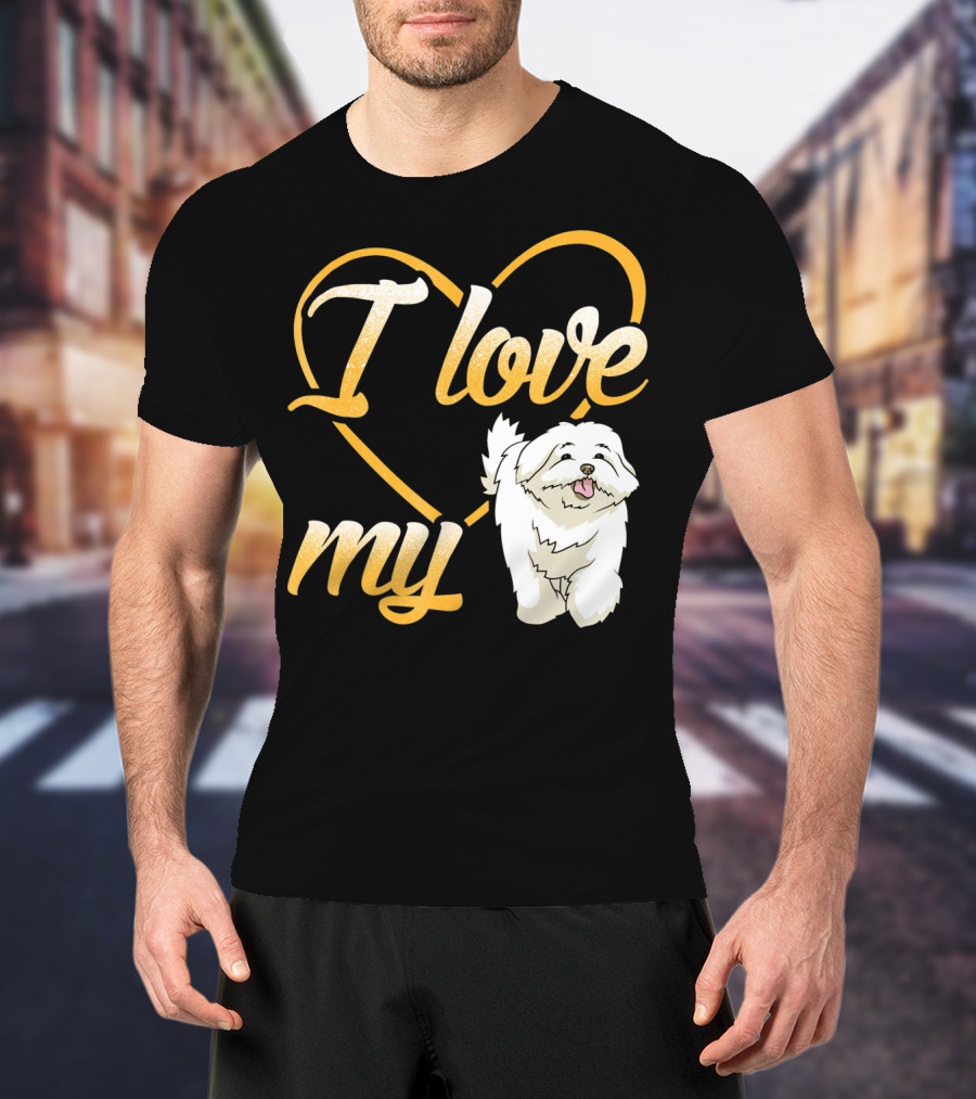 I Love My Maltese Dog Heart T-Shirt