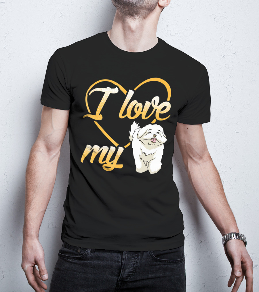 I Love My Maltese Dog Heart T-Shirt