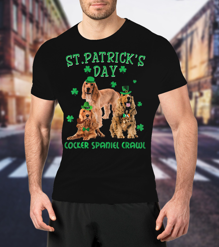 St. Patrick's Day Cocker Spaniel Crawl T-Shirt